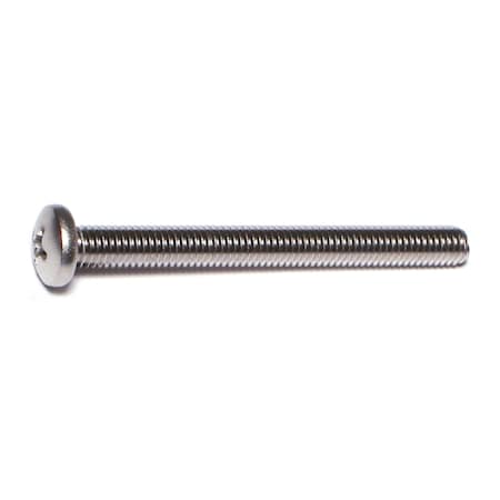 #10-32 x 2 in Phillips Pan Machine Screw, Plain 18-8 Stainless Steel, 15 PK